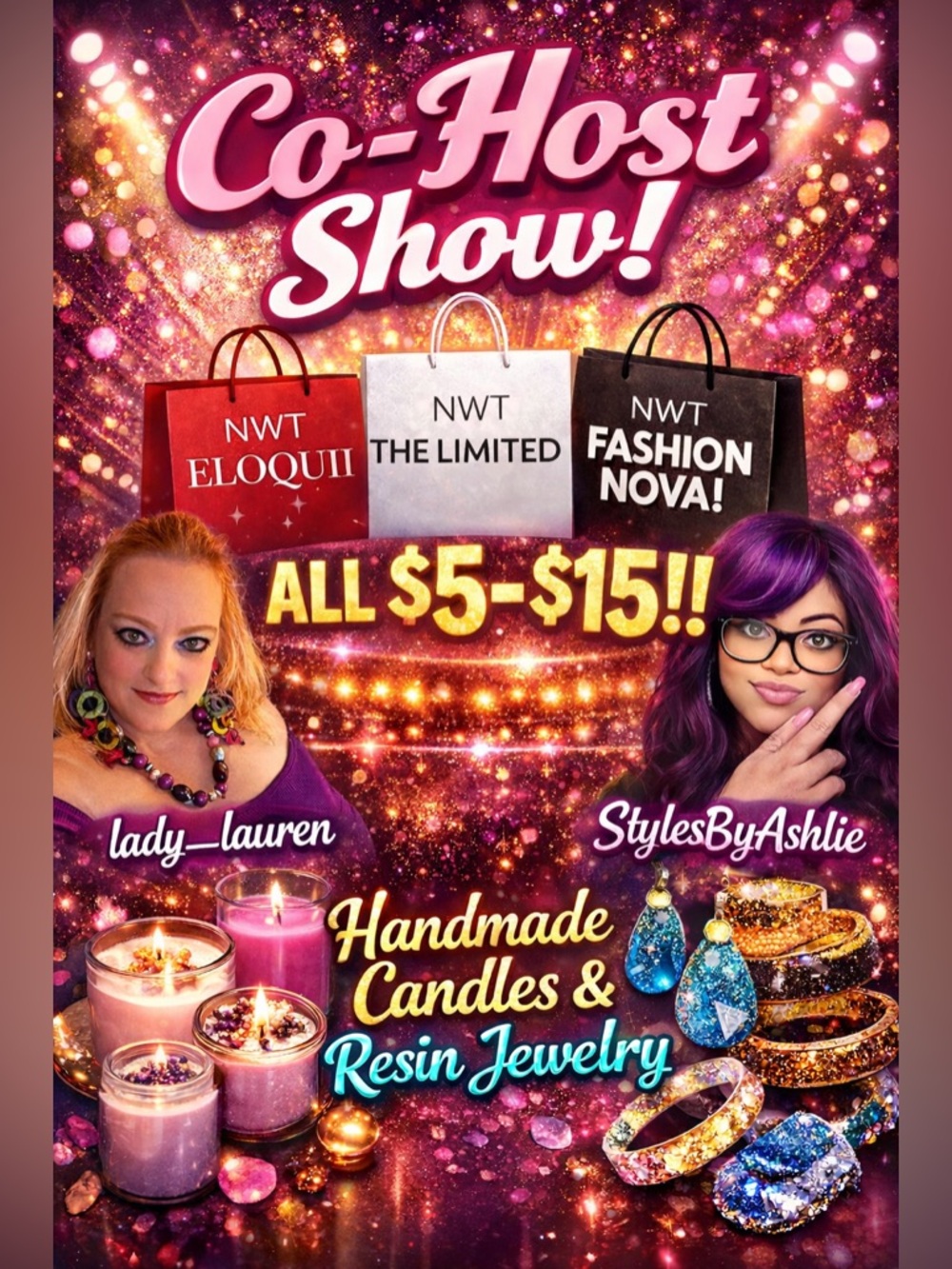 Friday Night Co-Host Show! NWT Items! Like to Be Notified!